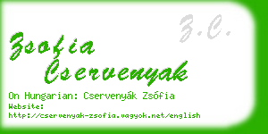 zsofia cservenyak business card