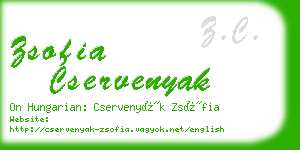 zsofia cservenyak business card